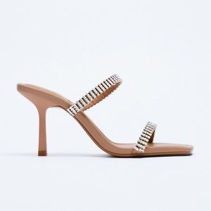 ZARA Sparkly Strap Heeled Sandals